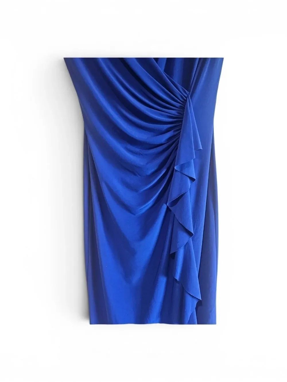 American Living Royal Blue Draped Sheath Dress Size 4 - Picture 3 of 6